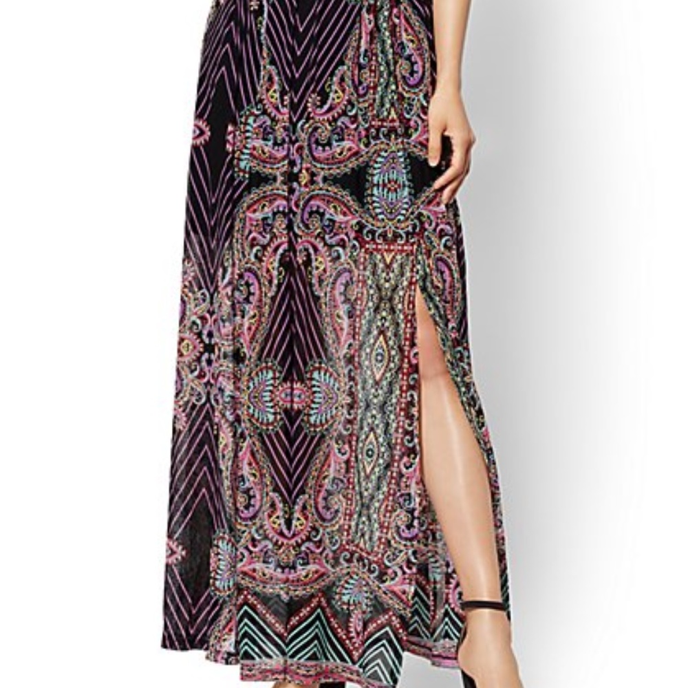 Paisley Overlay Maxi Skirt - New York and Company